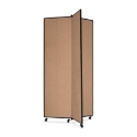 Screenflex Panel Mobile Display Tower 77, 77 x 36, oatmeal polyester fabric, polyester fabric, screenflex, scratch resistant, steel, panel mobile display tower, bulletin board, screenflex, cds683co, 1 each, floor standing, oatmeal, art, lobby display, presentation, scrflxcds683co, 44111907