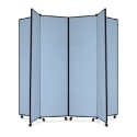 Screenflex Panel Mobile Display Tower 77, 77 x 84, blue polyester fabric, polyester fabric, screenflex, scratch resistant, steel, panel mobile display tower, bulletin board, screenflex, cds686cb, 1 each, floor standing, blue, art, lobby display, project, scrflxcds686cb, 44111907