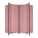 Screenflex Panel Mobile Display Tower 77, 77 x 84, mauve polyester fabric, polyester fabric, screenflex, scratch resistant, steel, panel mobile display tower, bulletin board, screenflex, cds686cm, 1 each, floor standing, mauve, art, lobby display, project, scrflxcds686cm, 44111907