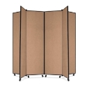 Screenflex Panel Mobile Display Tower 77, 77 x 84, oatmeal polyester fabric, polyester fabric, screenflex, scratch resistant, steel, panel mobile display tower, bulletin board, screenflex, cds686co, 1 each, floor standing, oatmeal, art, lobby display, project, scrflxcds686co, 44111907