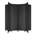 Screenflex Panel Mobile Display Tower 77, 77 x 84, black polyester fabric, polyester fabric, screenflex, scratch resistant, steel, panel mobile display tower, bulletin board, screenflex, cds686sx, 1 each, floor standing, black, art, lobby display, project, scrflxcds686sx, 44111907