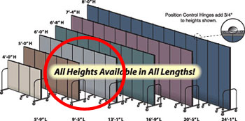 Screenflex FreeStanding 7 Panel Dividers 4 Feet Tall - SF FD 407