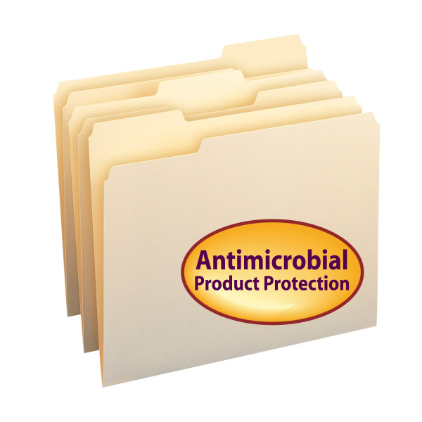 Smead 10338 File Folders with Antimicrobial Product Protection (Bundle: 5 BX) Fastener Folders
