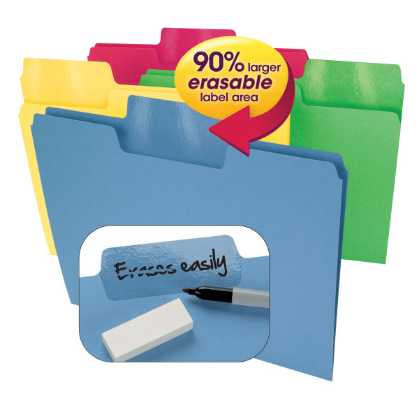 Smead 10480 Erasable SuperTab File Folders (Bundle: 6 PK) File Pocket