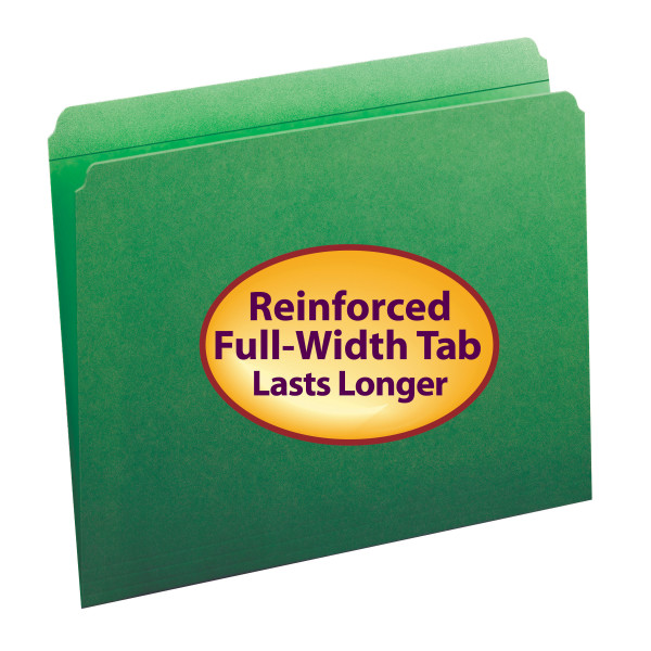 Smead 12110 Colored Folders with Reinforced Tab Classification Folders