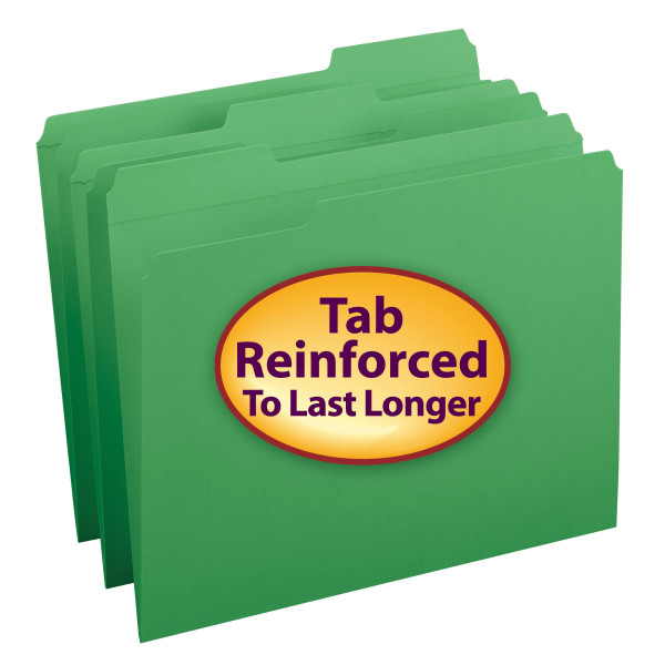 Smead 12134 Colored Folders with Reinforced Tab (Bundle: 5 BX) File Folders