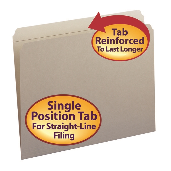 Smead 12310 Colored Folders with Reinforced Tab Classification Folders