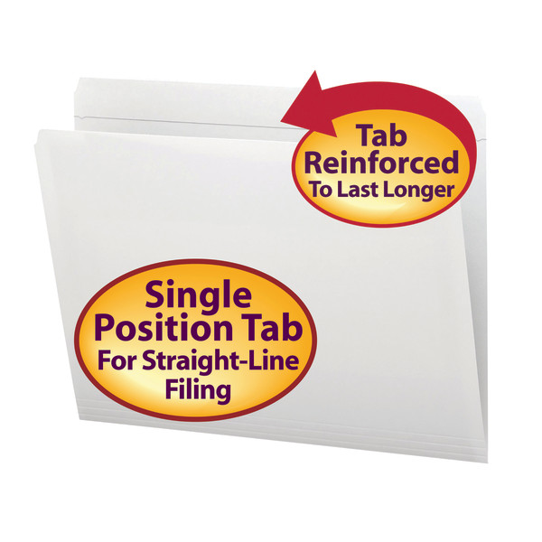 Smead 12810 Colored Folders with Reinforced Tab Classification Folders