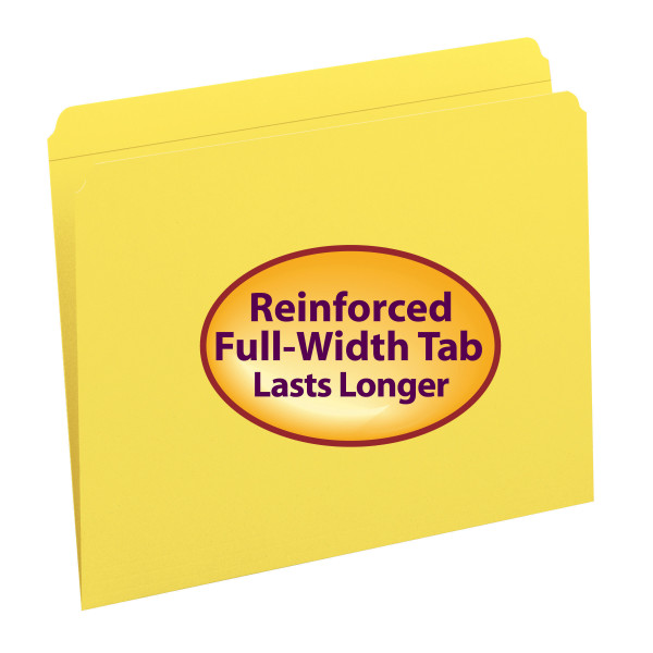 Smead 12910 Colored Folders with Reinforced Tab File Folders