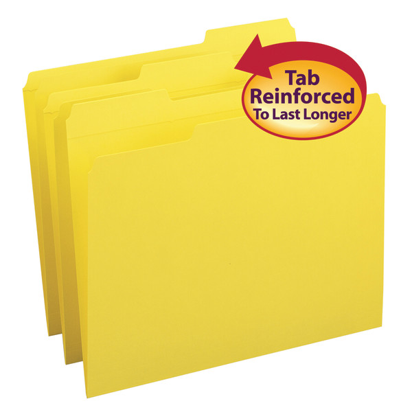 Smead 12934 Colored Folders with Reinforced Tab (Bundle: 5 BX) File Folders