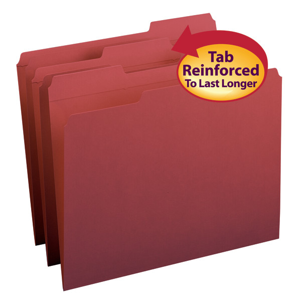 Smead 13084 Colored Folders with Reinforced Tab (Bundle: 5 BX) File Folders