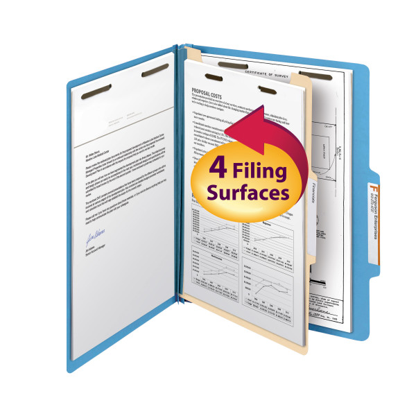 Smead 13701 Manila and Colored Classification Folders (Bundle: 5 BX) Two Pocket Folder