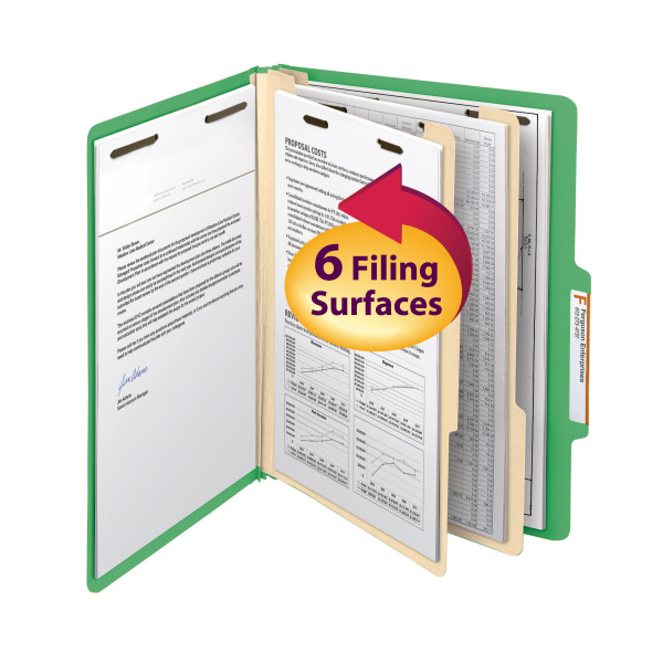 Smead 14002 Manila and Colored Classification Folders (Bundle: 5 BX) Two Pocket Folder