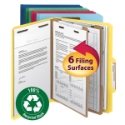 Smead 14049 100% Recycled Pressboard Colored Classification Folders (Bundle: 5 PK) Two Pocket Folder