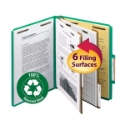 Smead 14057 100% Recycled Pressboard Colored Classification Folders (Bundle: 5 PK) Fastener Folders