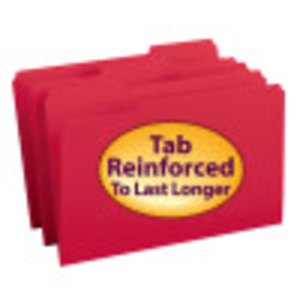 Smead 17734 Colored Folders with Reinforced Tab (Bundle: 5 BX) File Folders