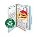 Smead 18721 100% Recycled Pressboard Colored Classification Folders File Folders