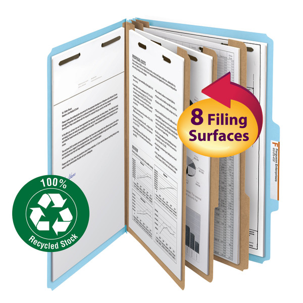 Smead 19090 100% Recycled Pressboard Colored Classification Folders File Labels