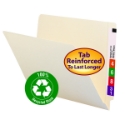 Smead 24160 100% Recycled End Tab Manila Folders with Shelf-Master Reinforced Tab File Labels
