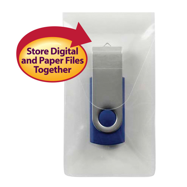 Smead 68150 Self-Adhesive Poly USB Flash Drive Pocket (Bundle: 10 PK) File Folders