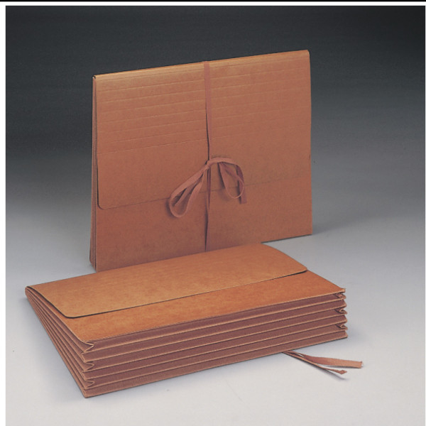 Smead 71073 Redrope Expanding Wallets with Cloth Tape Tie File Guides