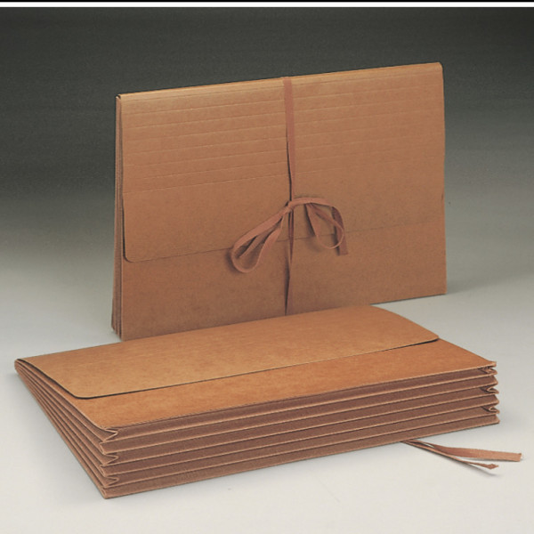 Smead 71075 Redrope Expanding Wallets with Cloth Tape Tie File Guides