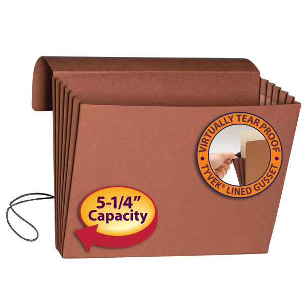 Smead 71111 Redrope Expanding Wallets with Elastic Cord Classification Folders