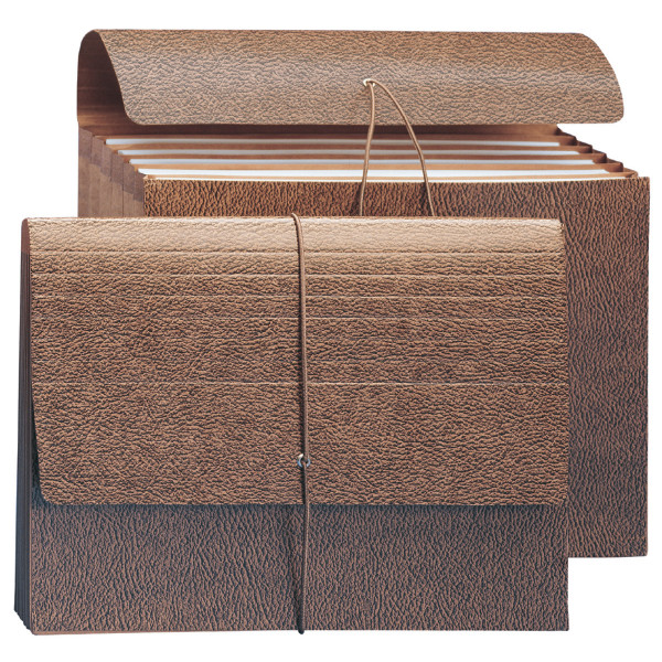 Smead 72475 Leather-Like Partition Wallets with Elastic Cord File Pocket