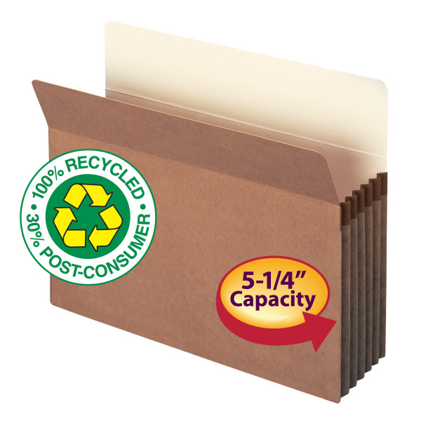 Smead 73206 100% Recycled Pockets Fastener Folders
