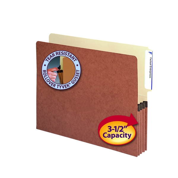 Smead 73624 End Tab Redrope File Pockets with Manila Liner Classification Folders