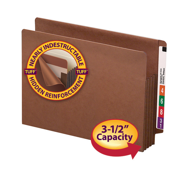 Smead 73780 Extra Wide End Tab TUFF Pocket File Pockets with Reinforced Tab (Bundle: 5 BX) Two Pocket Folder