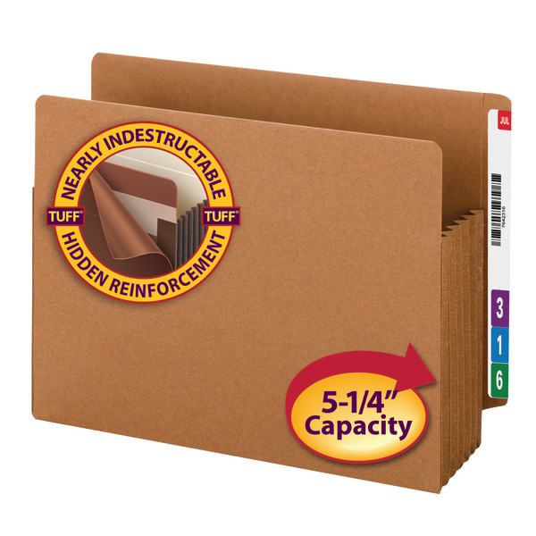 Smead 73790 Extra Wide End Tab TUFF Pocket File Pockets with Reinforced Tab (Bundle: 5 BX) Upright folder