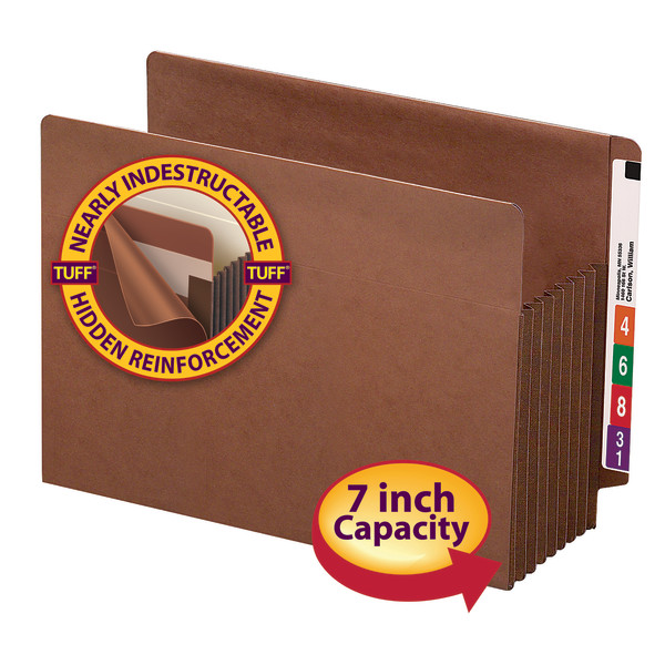 Smead 73795 Extra Wide End Tab TUFF Pocket File Pockets with Reinforced Tab (Bundle: 5 BX) Fastener Folders