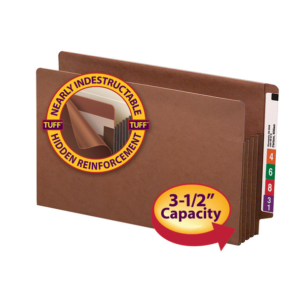 Smead 74780 Extra Wide End Tab TUFF Pocket File Pockets with Reinforced Tab (Bundle: 5 BX) Hanging Folders