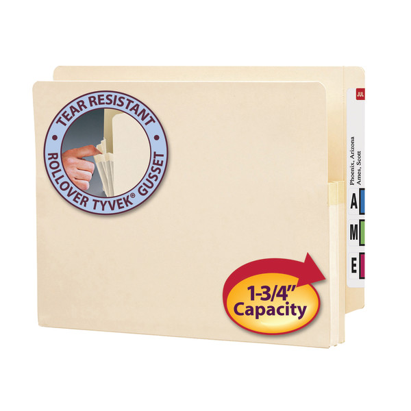 Smead 75114 End Tab Manila File Pockets with Reinforced Tab (Bundle: 4 BX) Hanging Folders