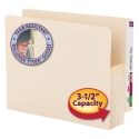 Smead 75124 End Tab Manila File Pockets with Reinforced Tab (Bundle: 4 BX) Expanding Wallet