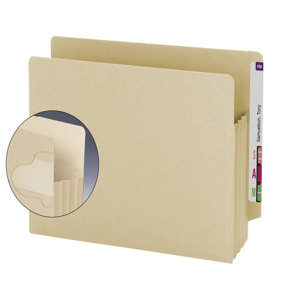 Smead 75150 Extra Wide End Tab Manila TUFF Pockets File Case Wrap