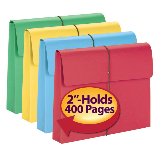 Smead 77207 Redrope and Colored Expanding Wallets with Elastic Cord File Wallet