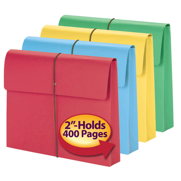Smead 77251 Redrope and Colored Expanding Wallets with Elastic Cord File Labels