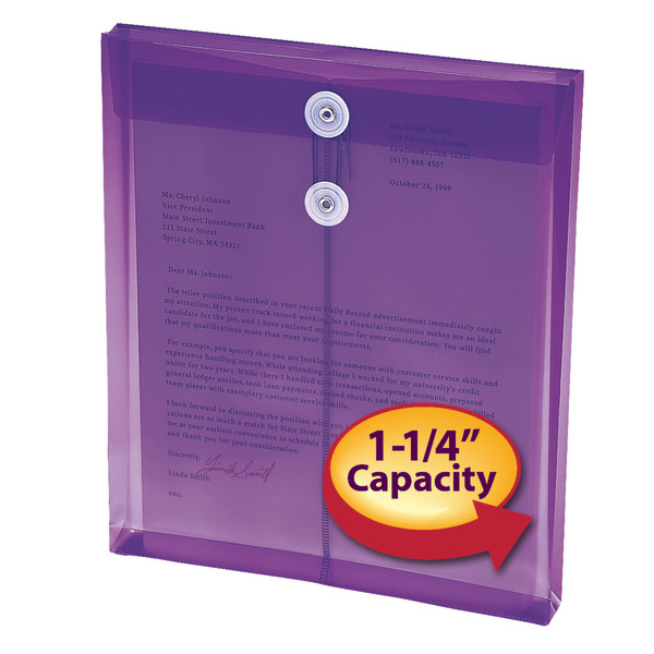 Smead 89544 Poly Envelopes with String-Tie Closure (Bundle: 24 PK) Expanding Wallet