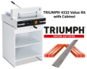 Triumph 4315 Semi-Auto Electric Paper Cutter Value Kit with Digital Display, cabinet, 1 box cutting sticks and 1 extra blade  Triumph 4315 Semi-Auto Electric Paper Cutter Value Kit with Digital Display, cabinet, 1 box cutting sticks and 1 extra blade 