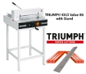 Triumph 4315 Semi-Auto Electric Paper Cutter Value Kit with Digital Display, stand, 1 box cutting sticks and 1 extra blade Triumph 4315 Semi-Auto Electric Paper Cutter Value Kit with Digital Display, stand, 1 box cutting sticks and 1 extra blade