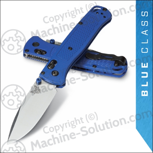 Benchmade 535 Bugout AXIS Folding Knife 3.24" S30V Satin Plain Blade, Blue Grivory Handles