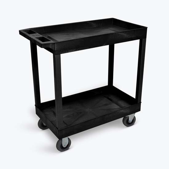 Luxor EC11SP5-B Black 18x32 2 Tub Cart W/ SP5 Casters Luxor EC11SP5-B Black 18x32 2 Tub Cart W/ SP5 Casters