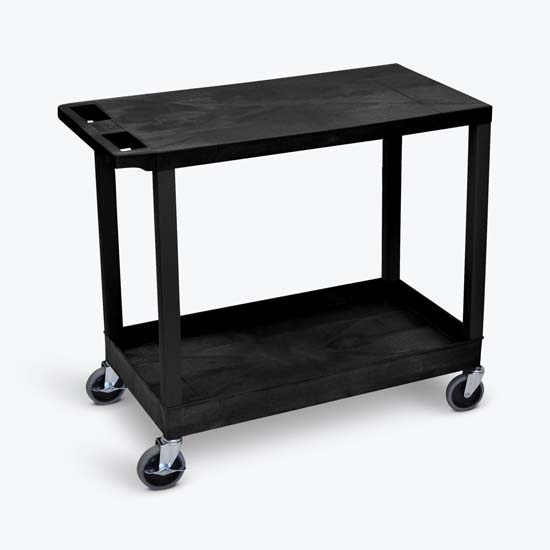 Luxor EC21-B Black EC21 18x32 Cart with 1 Tub Shelf with 1 Flat Shelf Luxor EC21-B Black EC21 18x32 Cart with 1 Tub Shelf with 1 Flat Shelf