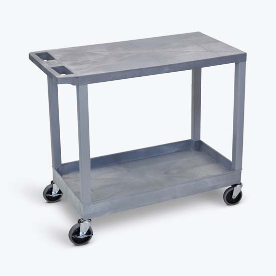 Luxor EC21-G Gray EC21 18x32 Cart with 1 Tub Shelf with 1 Flat Shelf Luxor EC21-G Gray EC21 18x32 Cart with 1 Tub Shelf with 1 Flat Shelf