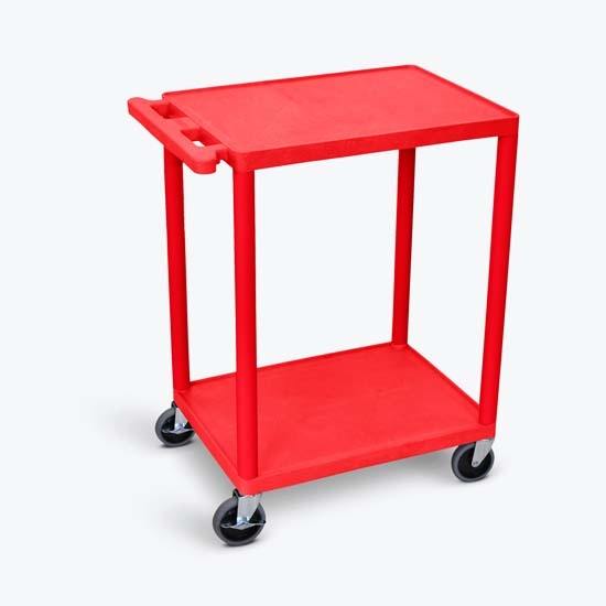 Luxor HE32-RD 2 Shelf Utility Cart Red Luxor HE32-RD 2 Shelf Utility Cart Red
