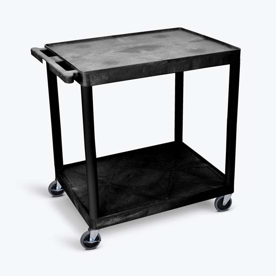 Luxor HE38-B 2 Shelf Utility Cart Black Luxor HE38-B 2 Shelf Utility Cart Black