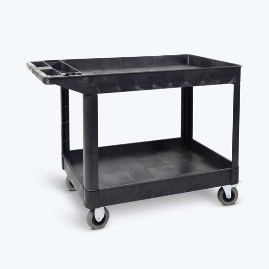 Luxor XLC11SP5-B XLC11SP5-B two shelf heavy-duty utility cart w/SP5 Casters Luxor XLC11SP5-B XLC11SP5-B two shelf heavy-duty utility cart w/SP5 Casters
