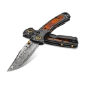 Benchmade 15085-201 Mini Crooked River Folding Knife 3.4" Damasteel Marbled Carbon Fiber Handle